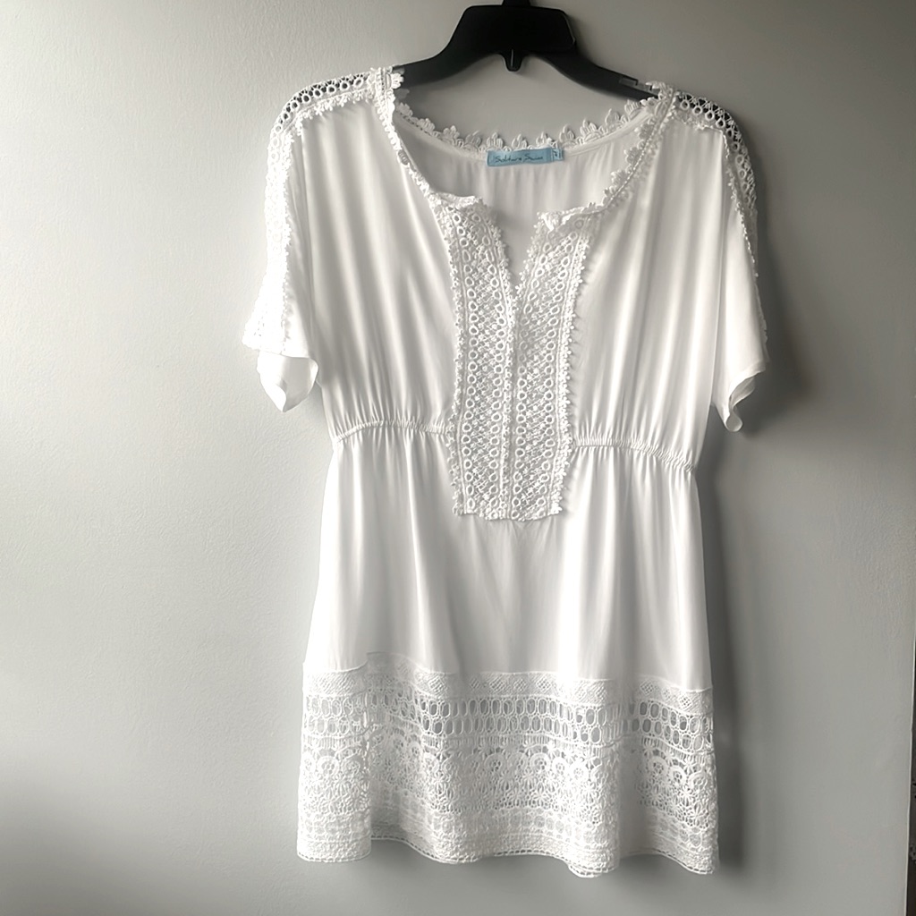 Swimsuit Coverup Bathing Swimming Suit White W Lace